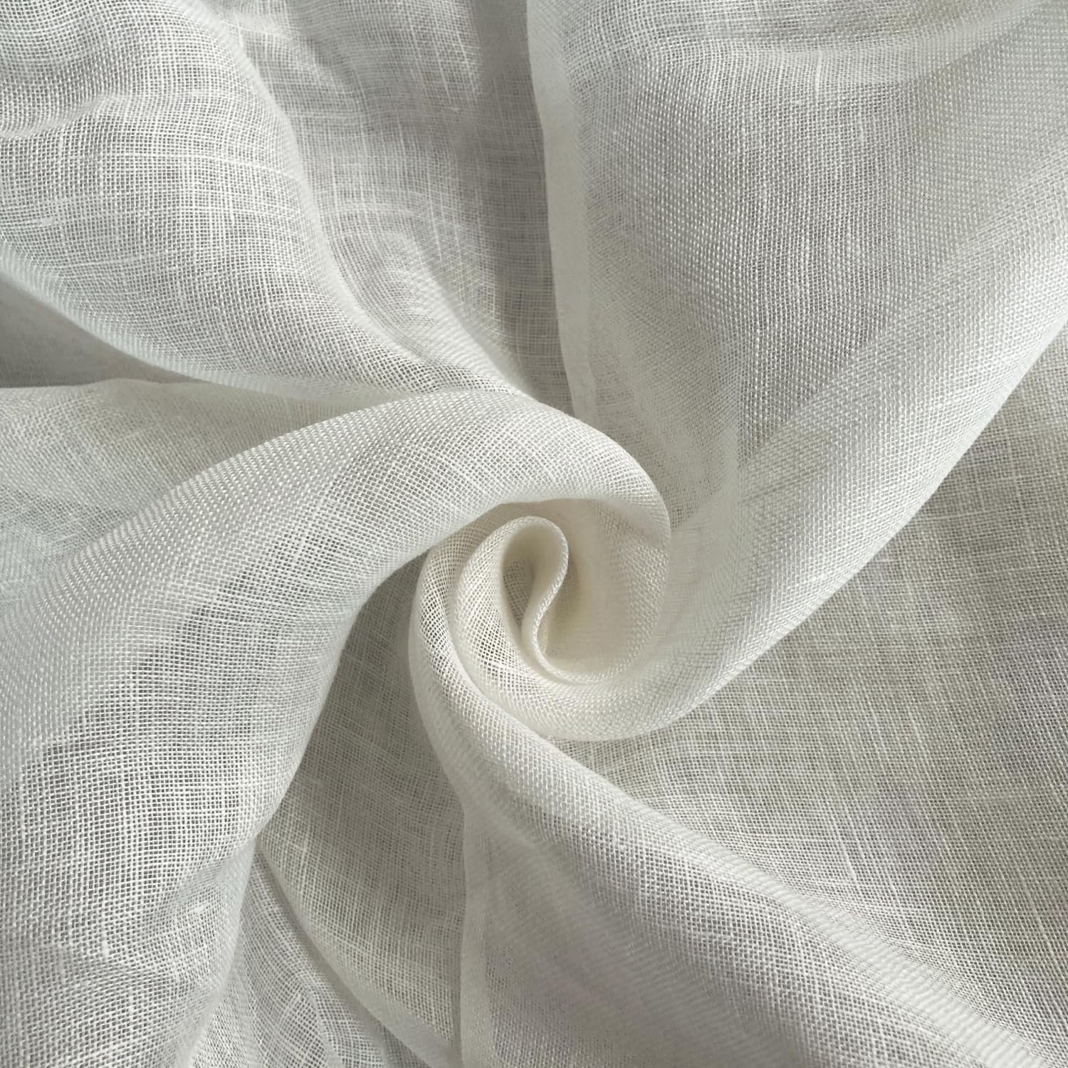 domus&trend Tenda Puro Lino 100% Made in Italy, Telo d'Arredo Grandi Altezze, Finitura Sartoriale Bastone e Binario, Semifiltranti 1 Pannello Tende per Interni Soggiorno (Bianco, 140 cm_x_310 cm)
