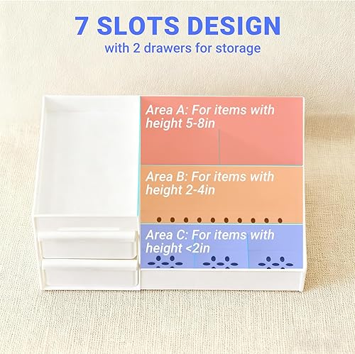 Miniatura 3 de Organizador de maquillaje con cajones, organizador de cosméticos para tocador de baño, organizador de maquillaje de gran capacidad para cuidado de