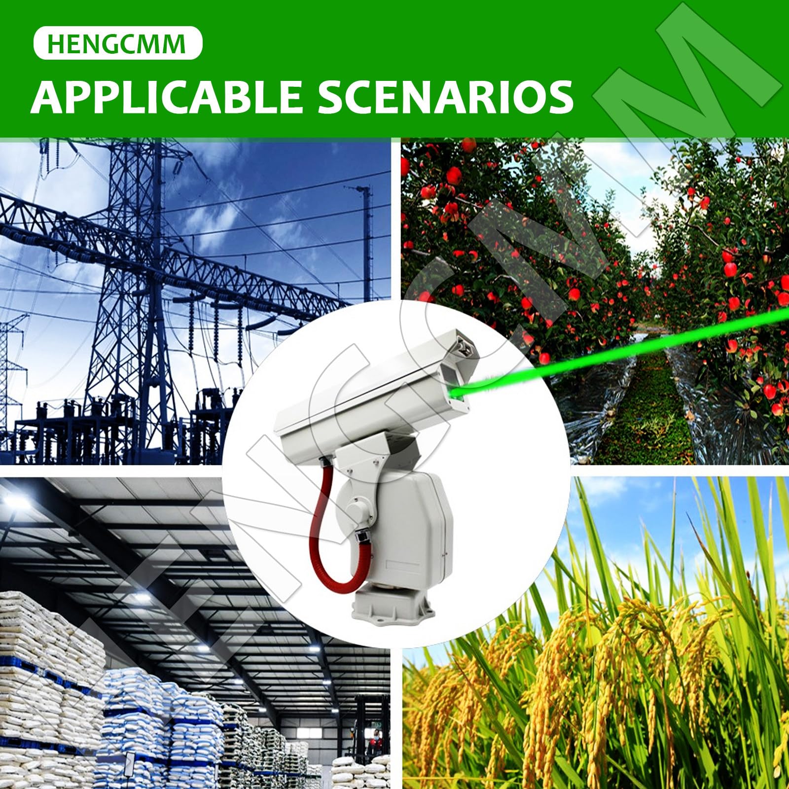 Disuasor Automático Ahuyentadores Aves, con Crucero Automático Y Rotación 360°, Control Remoto Mediante aplicación Inteligente, para huertos, acuicultura y Equipos fotovoltaicos B