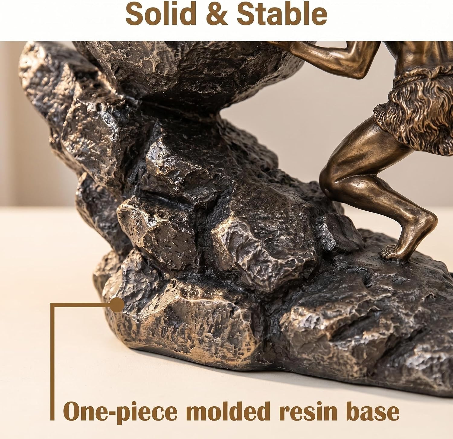 Statue Greek Mythology Sculpture 6.3-Inch Resin FigurineRolling the Boulder .Inspirational Philosophy Desktop Decor for Office Desk, Home Bookshelf, and Man Cave Aesthetic