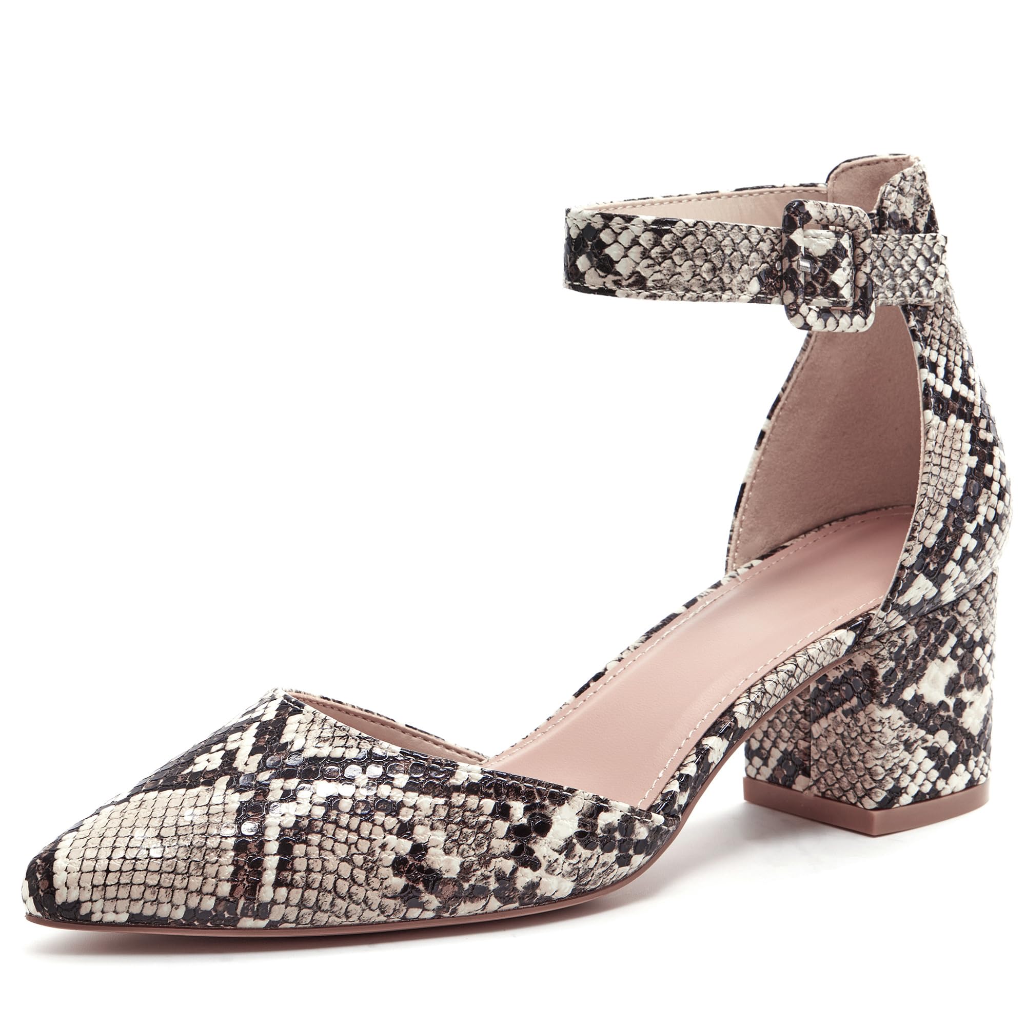 FISACEWomens' Ankle Buckle Strap Closed Toe Wedge Sandals