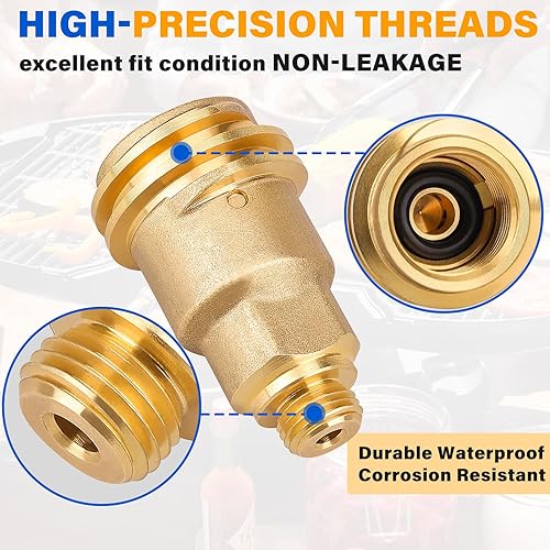 Miniatura 4 de Xastro Macho 5042 QCC1 Tuerca de gas propano Adaptador de manguera con rosca macho de 1/4 pulgadas, adaptador de propano de cocina al aire libre de