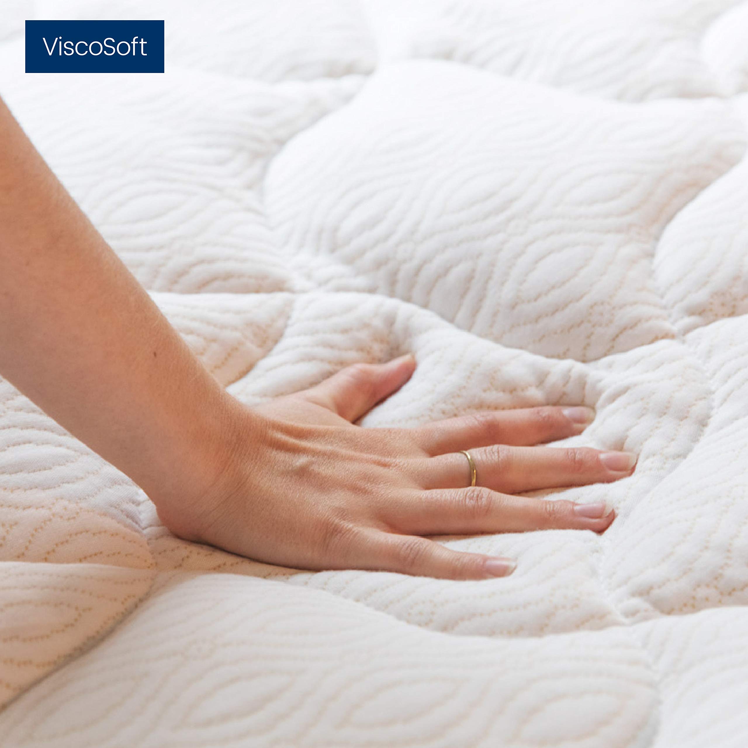 mello Surmatelas 135x190 Bien-Etre, Matelassage léger Haute qualité, Housse Tissu Respirant et rafraichissant à Base de Cuivre Effet Bien-être, Soutien Moelleux pour Toutes Positions de Couchage
