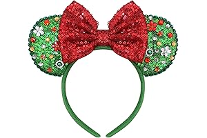 Sequin Minnie Mouse Ears Headband for Holiday Christmas Costume Accessories