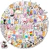 Milk Tea Stickers 105PCS Kawaii Bubble Tea Stickers, Vinyl Cutec Gifts,Asthetic Water Bottle Sticker Pack for Teens Girls Kids