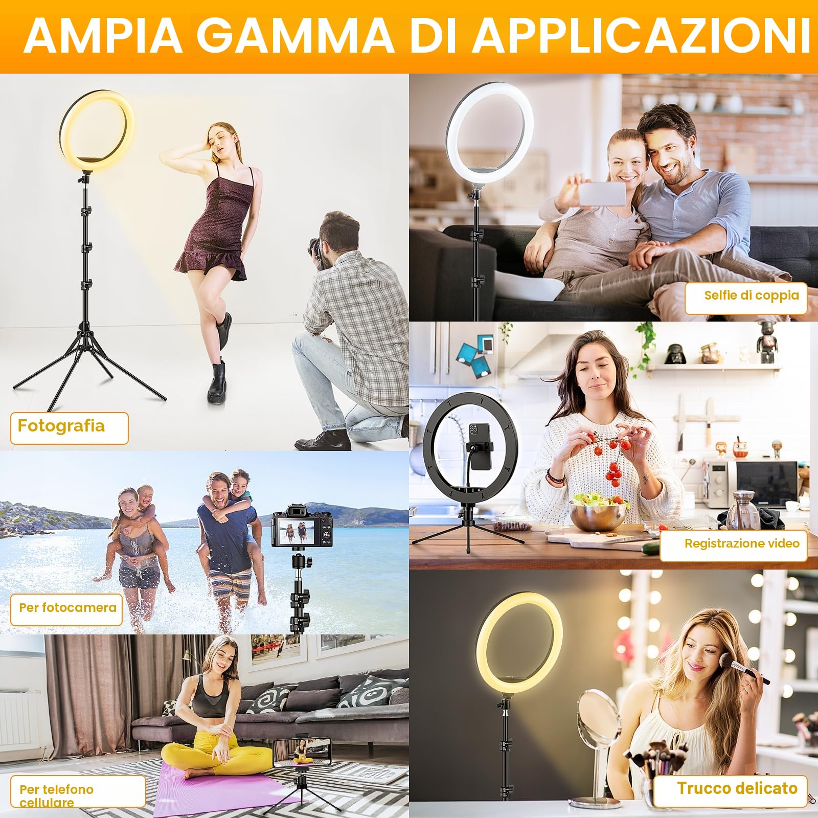 11.5" Ring Light Professionale per Selfie Fotografia Trucco Youtube con Treppiede LED Telecomando