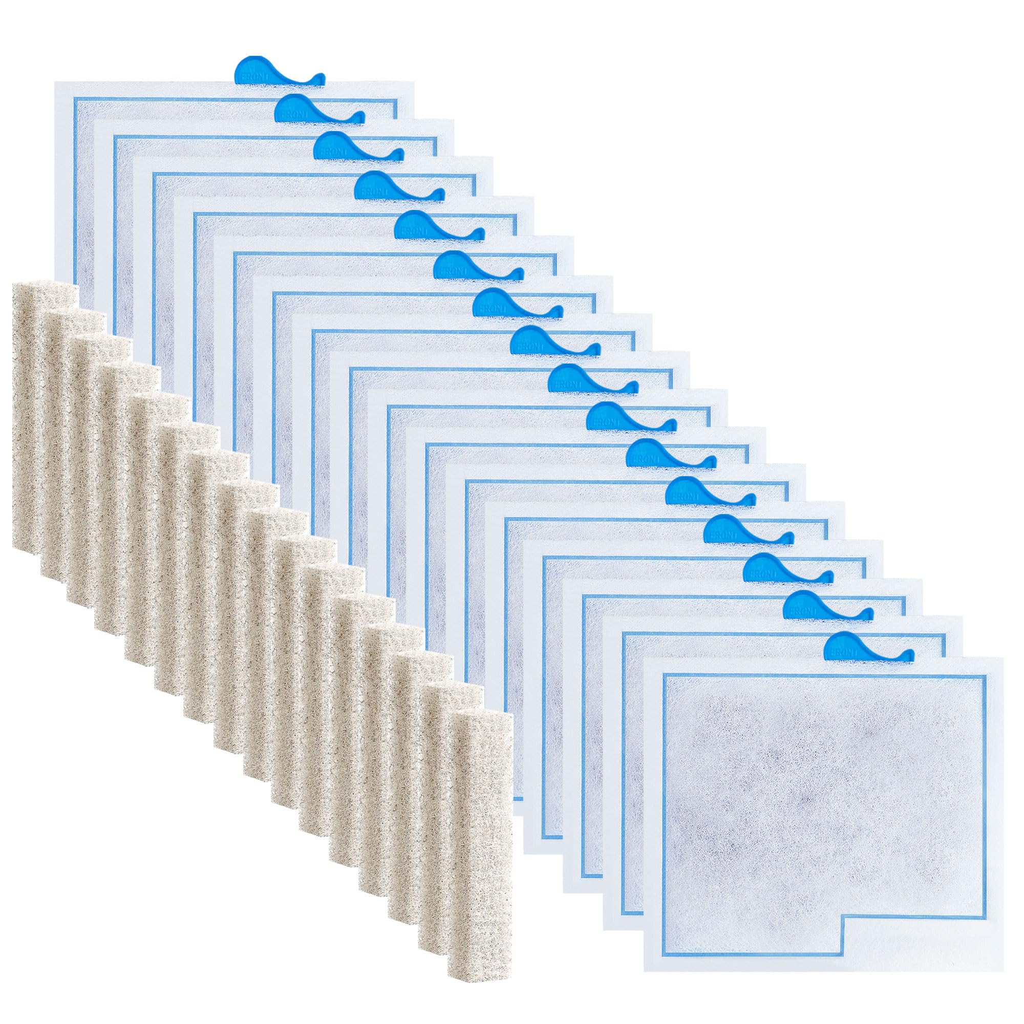 16 Pack Medium Fish Filter Cartridges Replacement Compatible with Aqueon QuietFlow LED PRO Power Size 10/E Internal Power 20 Filter/Zilla Size 20(Extra 16pcs Pads)