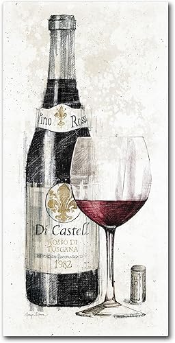 Arte de arte de lápiz vino I por Avery Tillmon, 24 x 47 pulgadas, lienzo para pared