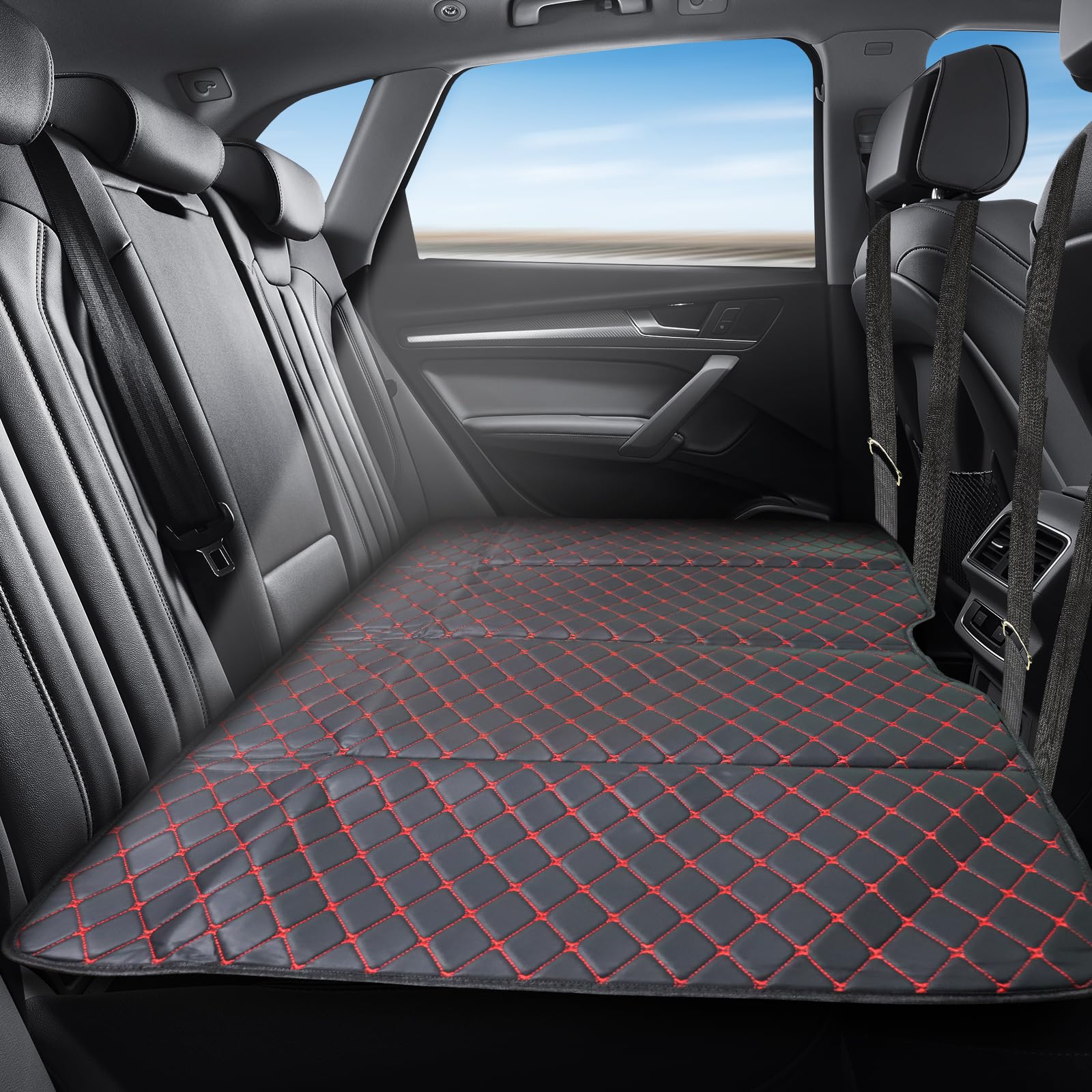 Car Bed Non-Inflatable Bed Mattress Premium Leather for Car,49