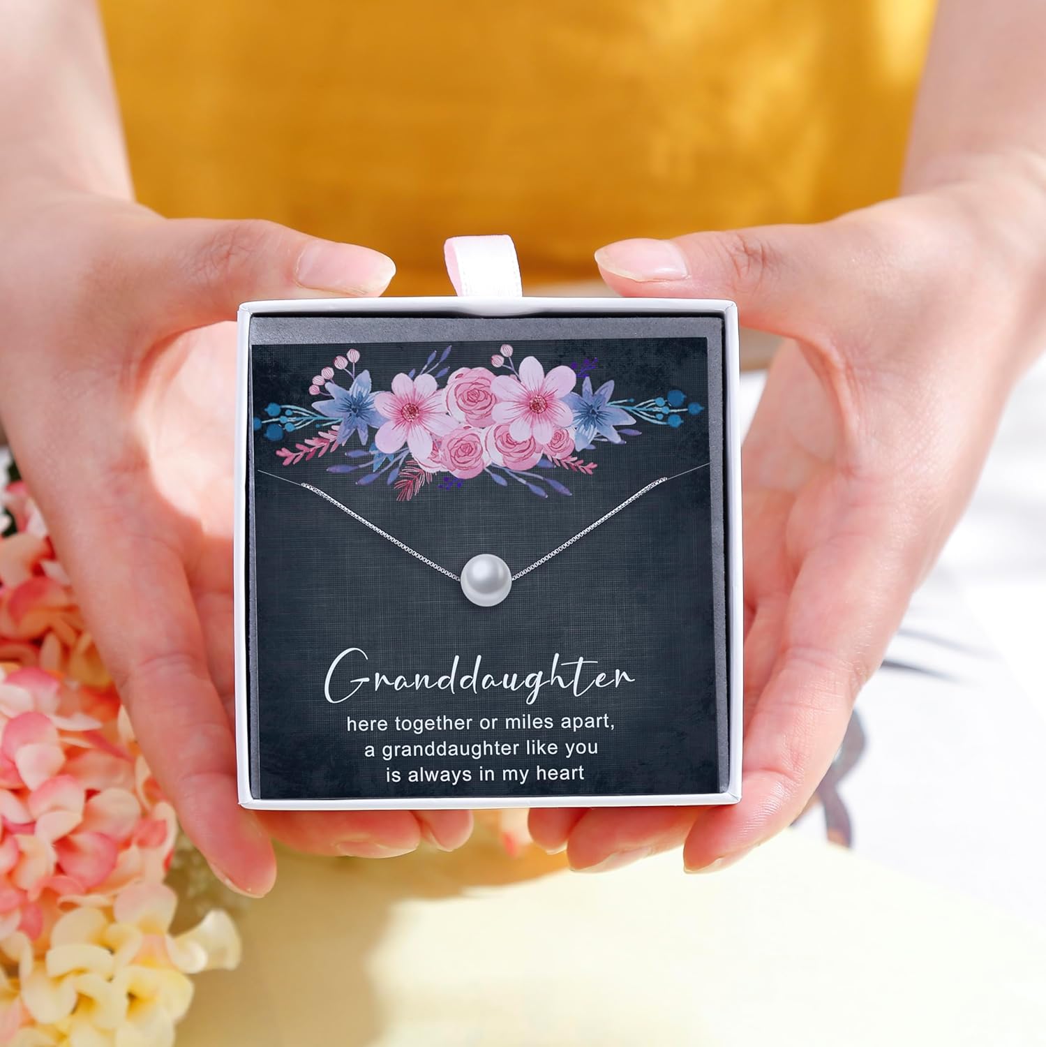 ALoveSoul Necklace for Women Girls - 925 Sterling Silver Single Pearl Necklace, Mother's Day Birthday Gift Ideas - Image 6