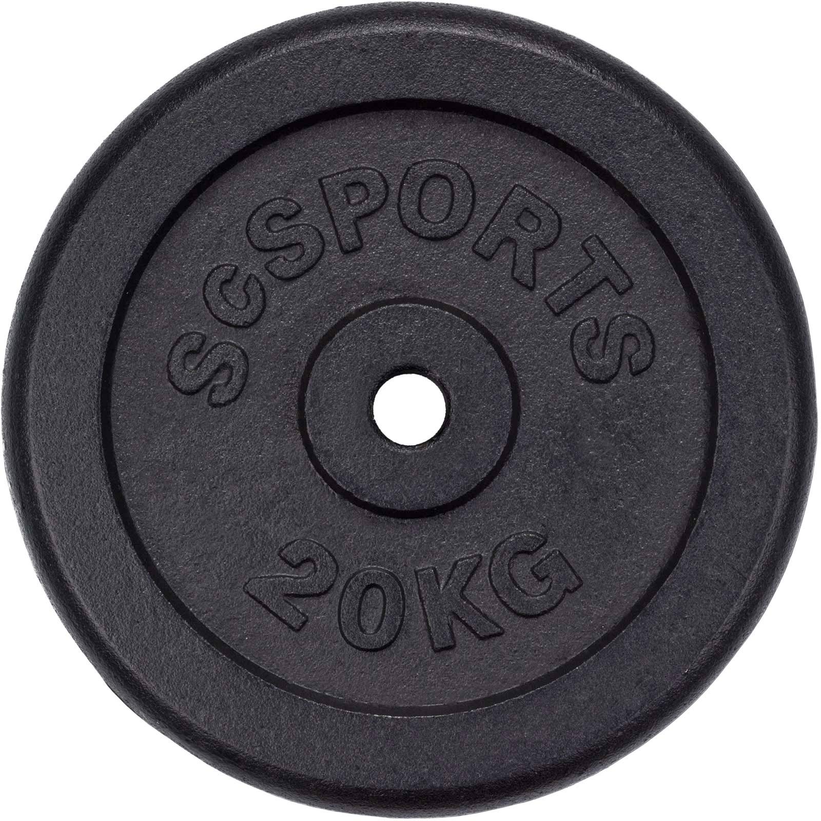 ScSPORTS® Hantelscheiben 30 mm 15/20/25/30 kg oder 70 kg Hantelset inkl. Hantelstangen, aus Gusseisen, für Home Gym, Krafttraining & Muskelaufbau