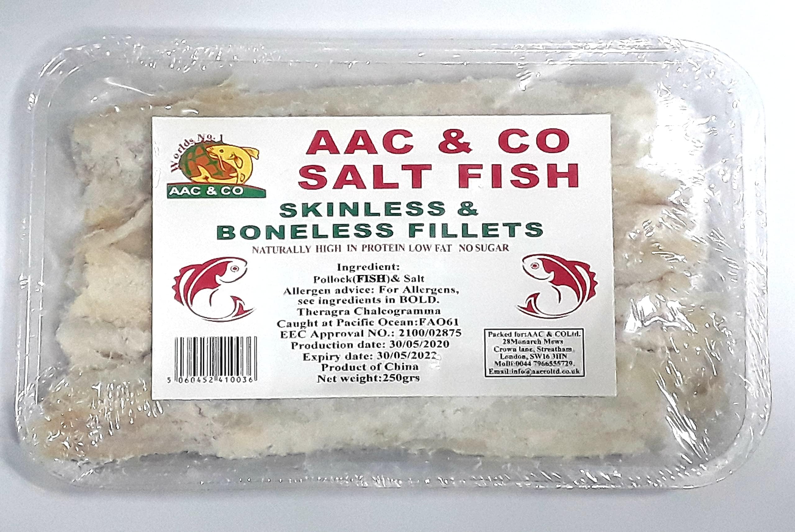 AAC & CO Salt Fish Skinless & Boneless Fillets 250G (1)
