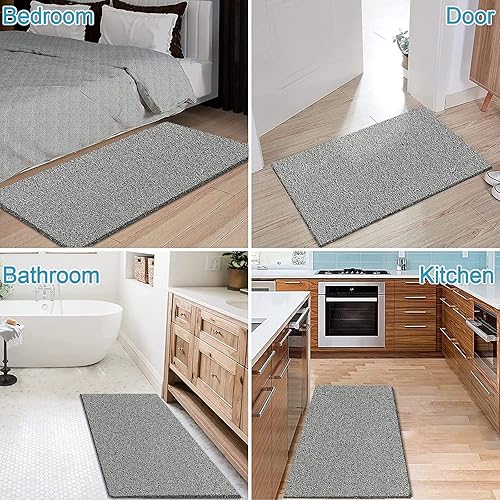 Miniatura 5 de Tapetes de ducha extra grandes antideslizantes sin ventosas, 23.6 x 47.2 pulgadas, tapete de baño para superficie texturizada de la bañera, tapetes