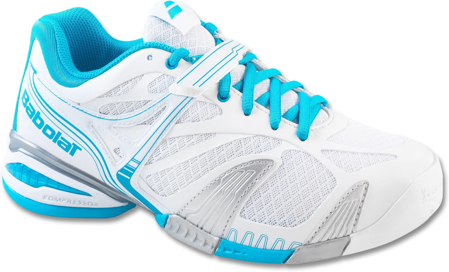 Babolat Propulse 4 All Court Women's Tennis Shoes (White/Blue) (6.5 B(M) US)