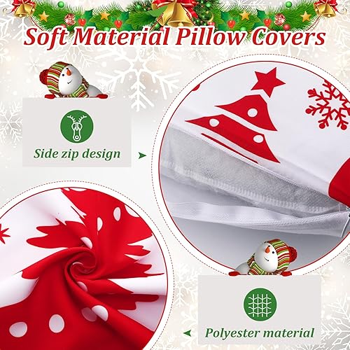 Miniatura 3 de 9 fundas de almohada de Navidad de 18 x 18 pulgadas, fundas de almohada navideñas para el hogar, árbol de Navidad, fundas de almohada para el hogar,
