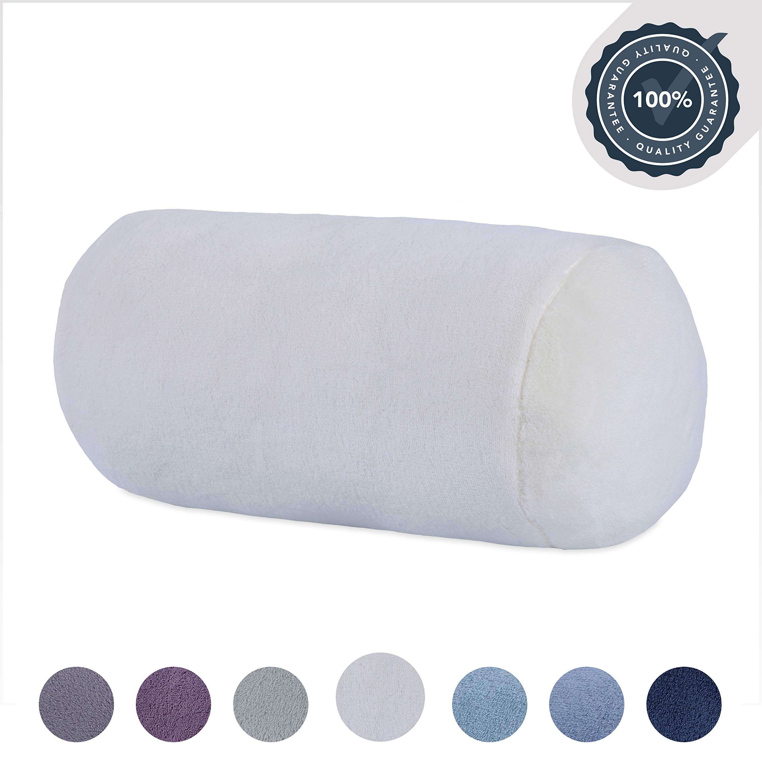 Buy Berkshire Blanket Serasoft Plush Neckroll Removable Easy to Wash Cover Throw Pillow, Cream