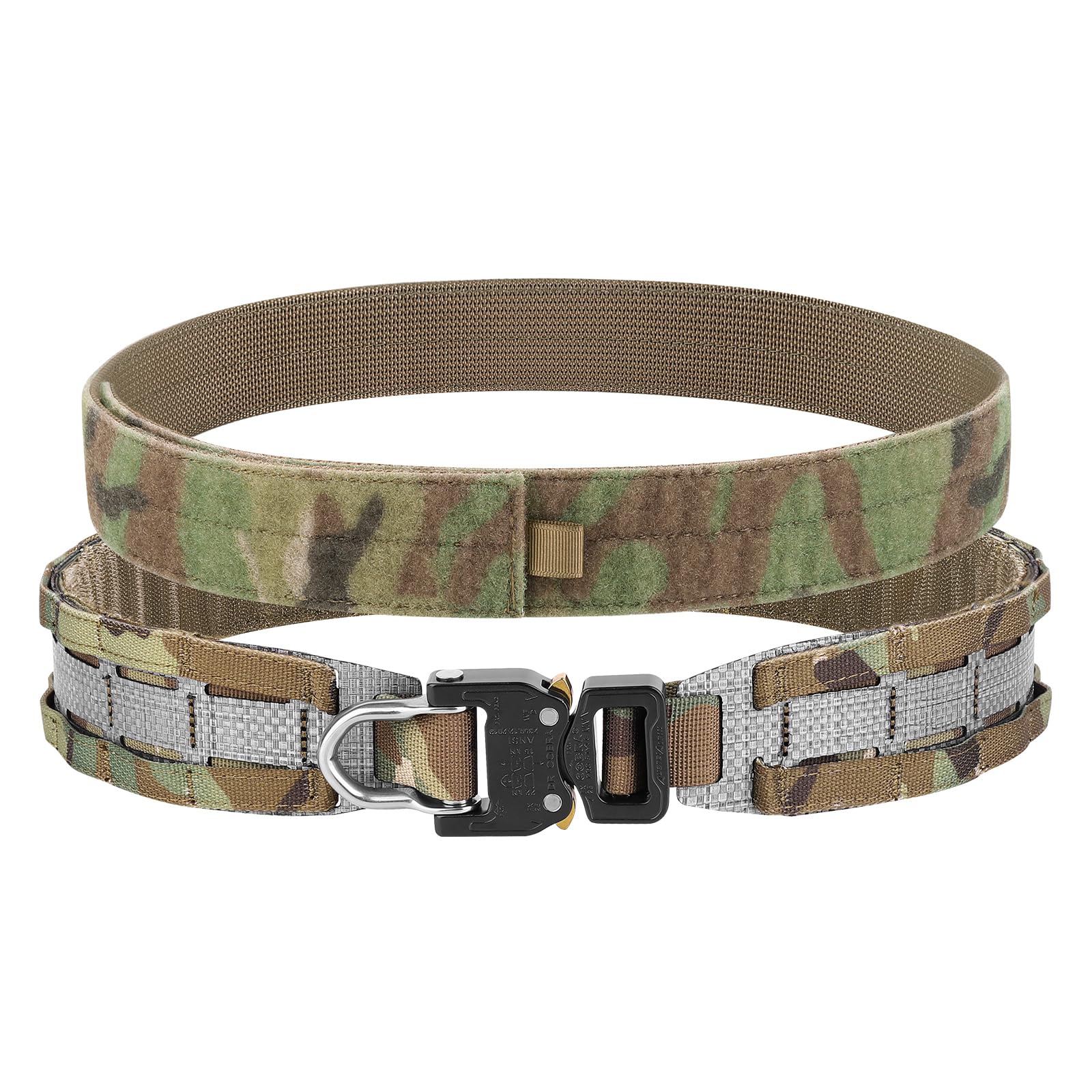 KRYDEX GEARTactical MOLLE Battle Cobra Belt - Low Profile Laser-Cut Tegris Rigid Shooting Gun Duty Belt