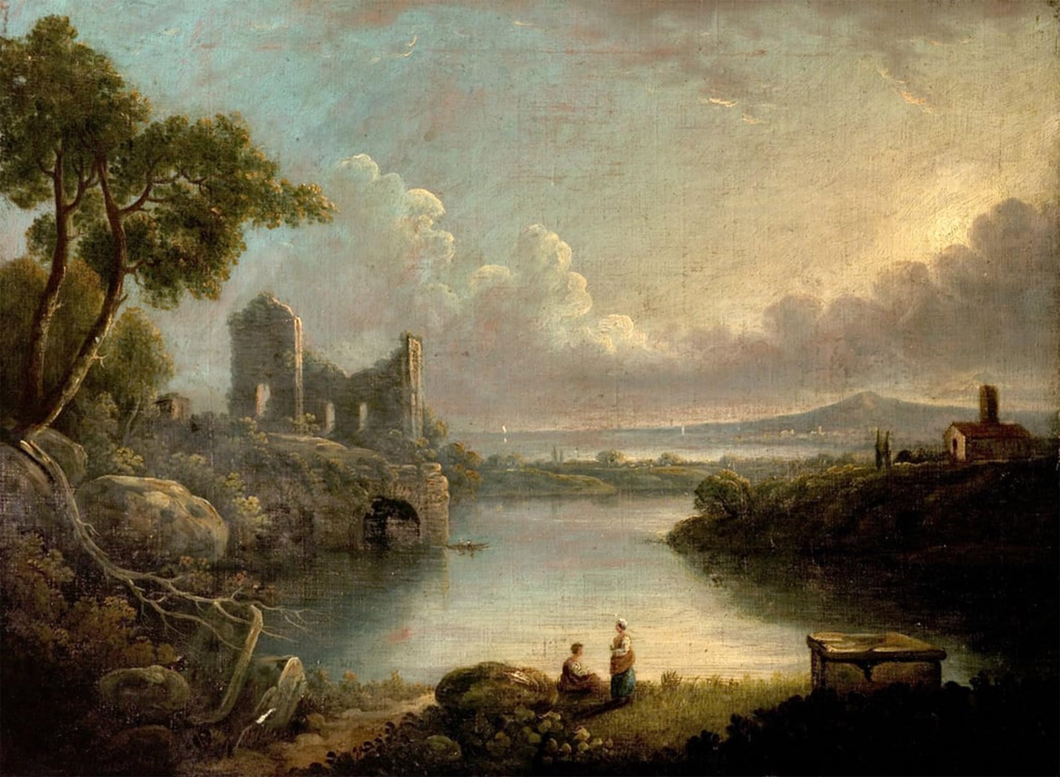POSTERIIk Famous Animal Posters Vintage Picture River Scene with Sea and Classical Ruins by Famous Artist Modern Wall Decor for Home Decor 60x90cm
