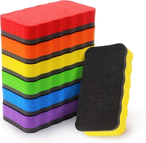 Tamaki Paquete de 6 borradores magnéticos para pizarra blanca, borradores en seco, borradores en seco para pizarra blanca, borradores de pizarra