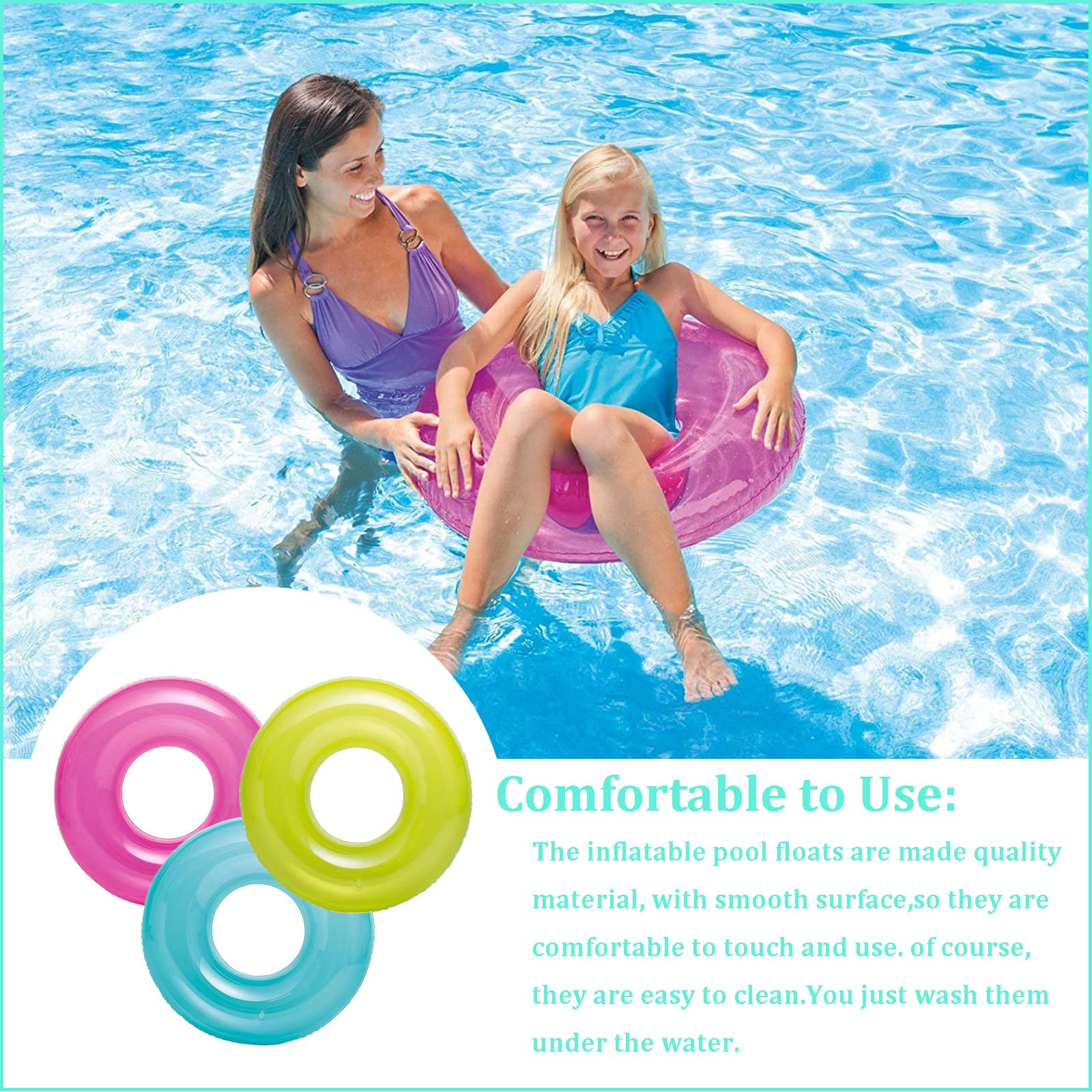 Anello da nuoto gonfiabile per bambini, adulti, materasso ad aria per piscina, giocattolo acquatico, gonfiabile, per ragazzi, ragazze, estate, piscina, spiaggia di sabbia