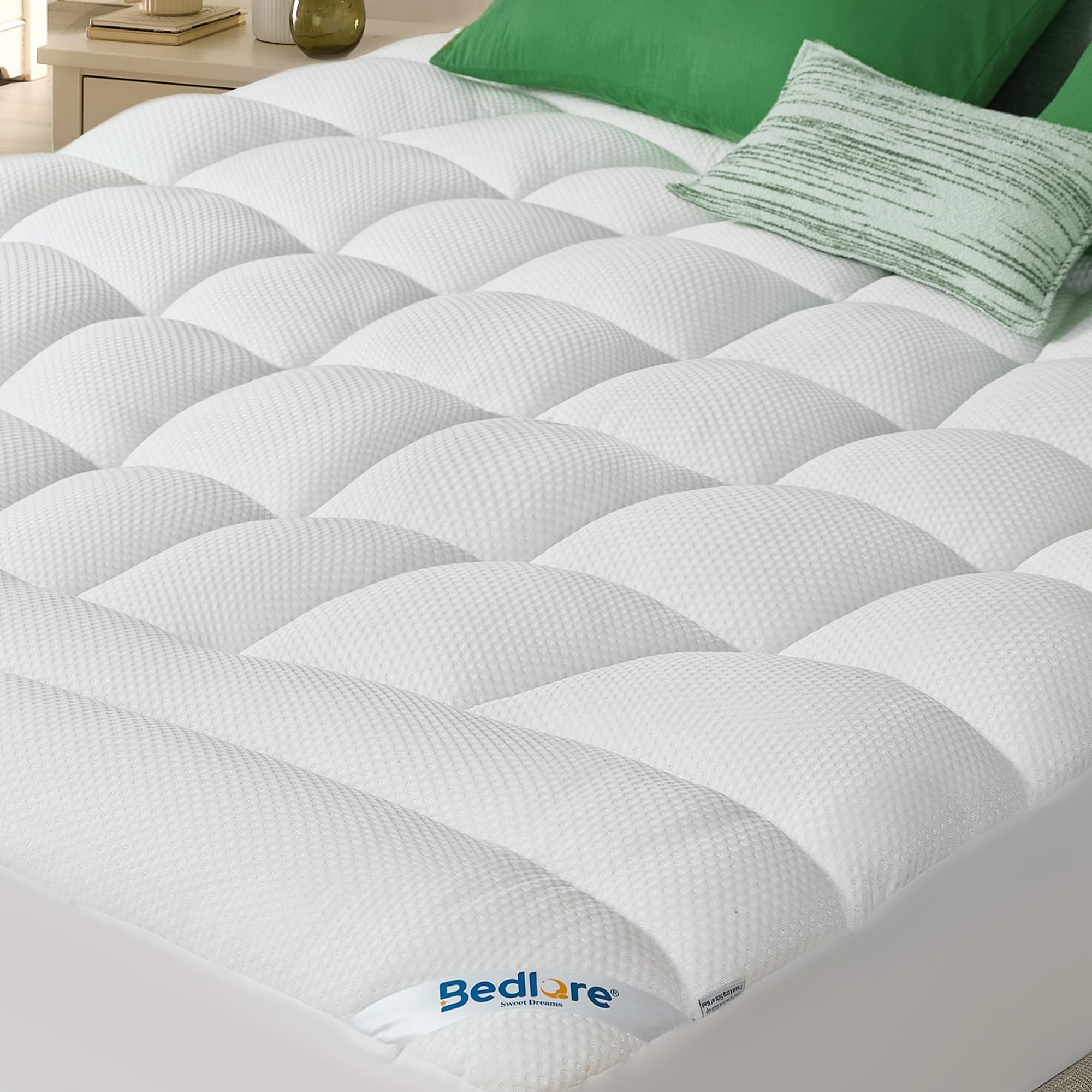 BEDLORE BEDLORE Queen Mattress Topper, Soft Tencel™ Blend Pillow Top Mattress Pad