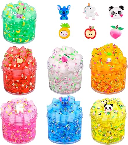 Paquete de slime transparente precargado, suave, antiadherente, sin desorden, juguete para aliviar el estrés para niñas y niños, rellenos de bolsas