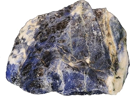 Miniatura 3 de Sodalita azul de 3 pulgadas, 5-8 onzas, cristal curativo de chakras de garganta, espécimen bruto mineral áspero