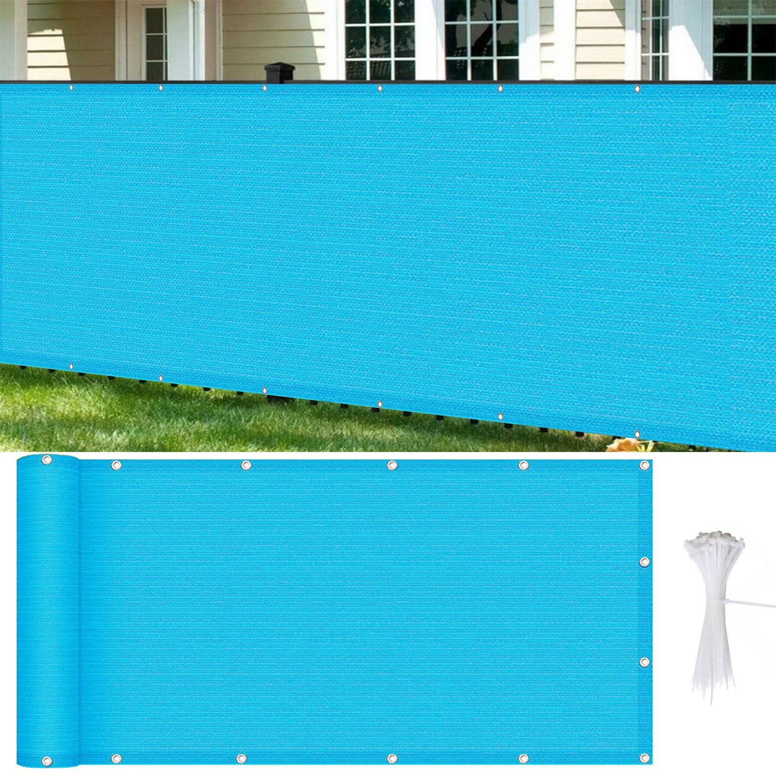 Brise vue balcon bleu ciel HDPE 115x360 cm GUOJUN