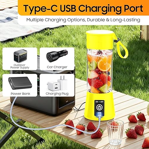 Miniatura 8 de Licuadora portátil inalámbrica de tamaño personal  Licuadora mejorada 2025 para batidos y batidos con vaso de jugo de 14 onzas sin BAP de 14 onzas,