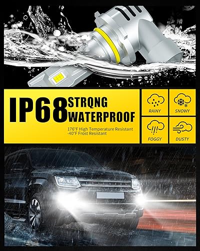 Miniatura 6 de AILEO Bombillas LED HB3 9005 actualizadas 2024, 18000 lúmenes, 60 W, 500 % ultra brillo, 6500 K, blanco frío 9005, bombillas LED antiniebla, Canbus