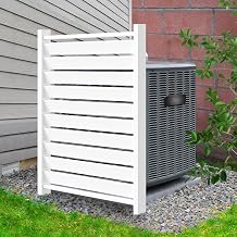 NAIZEA 38" W x60 H Air Conditioner Fence,White Vinyl Privacy Fence, Privacy Panels Pool Equipment Enclosure Outdoor Privacy Screens, Garbage Trash Can Screens for Outside Backyard Patio