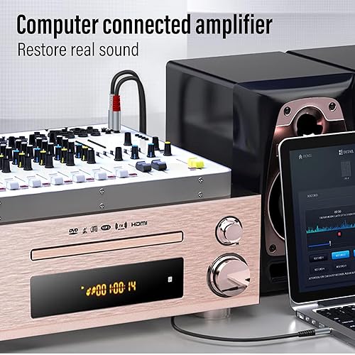 Miniatura 6 de 4.91.5M 0.138 in 18" TRS a Dual 0.250 in 14" TS Mono Cable divisor de cable Y con carcasa de aleación de zinc para iPhone, iPod, portátil,