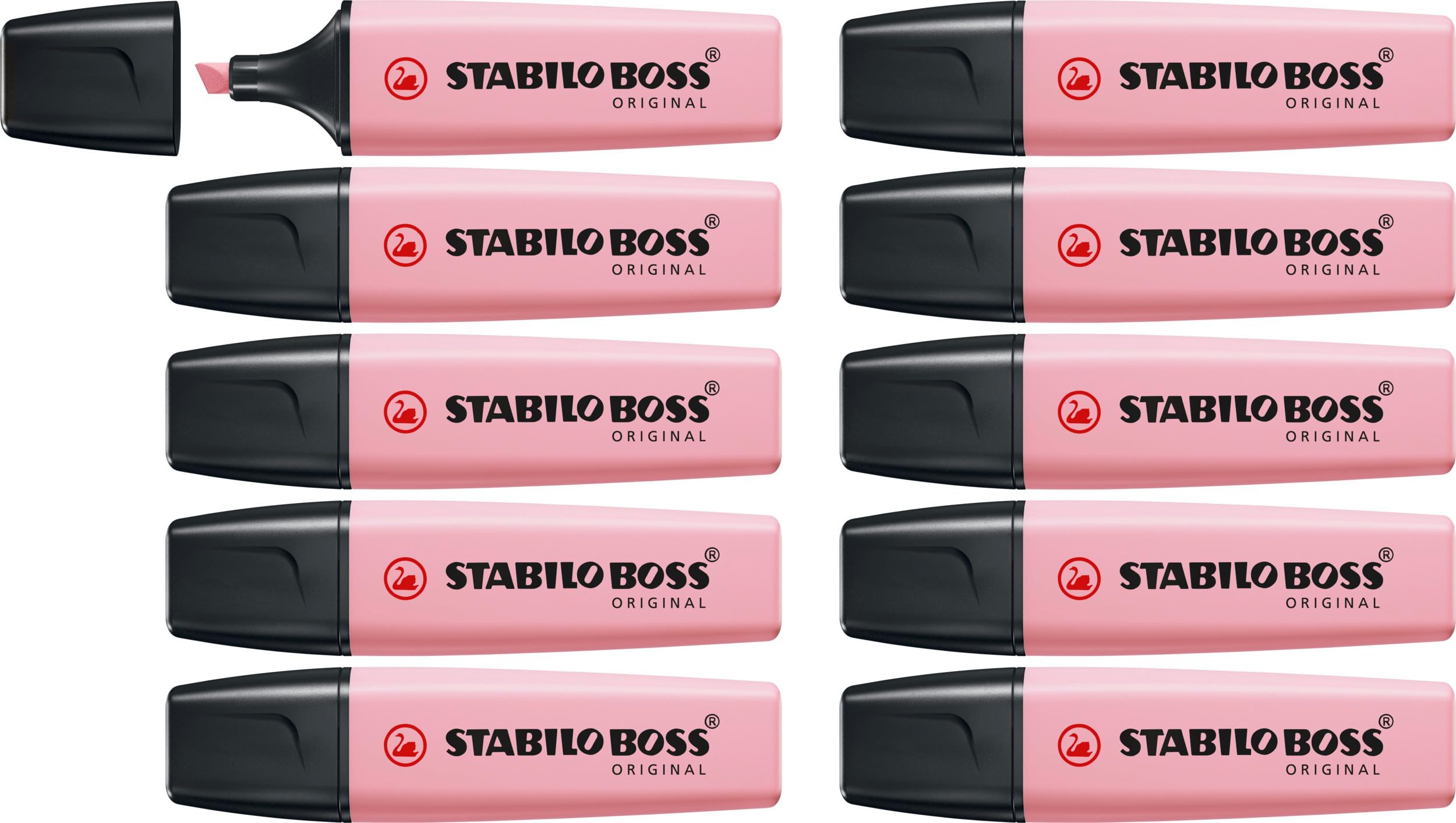 STABILO BOSS ORIGINAL Pastel - Highlighter - Pack of 10 - Pink Blush