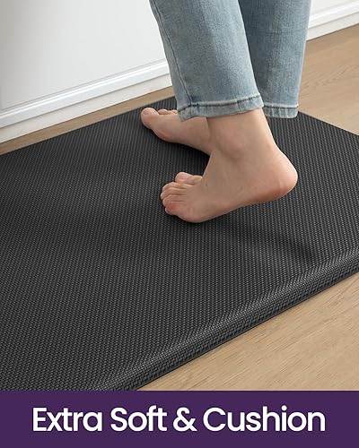 Miniatura 5 de DEXI Tapete de cocina acolchado antifatiga, antideslizante, impermeable, cómodo tapete de pie para cocina, oficina, fregadero, lavandería, 39 x 20