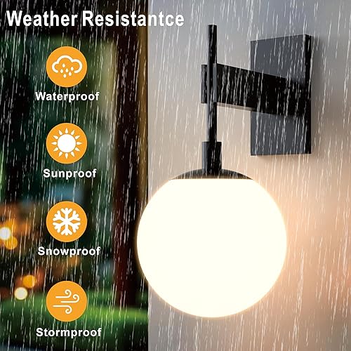 Miniatura 4 de Hyunbae Aplique de pared para exteriores, luz de pared de gran tamaño de 18.9 pulgadas, accesorios de iluminación exterior para montaje de pared