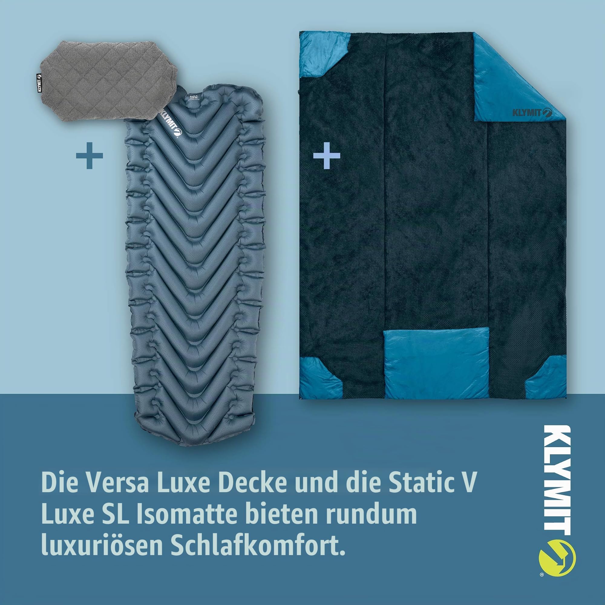 Klymit Luxe Kissen, Grau, 1 Stück (1 Stück)