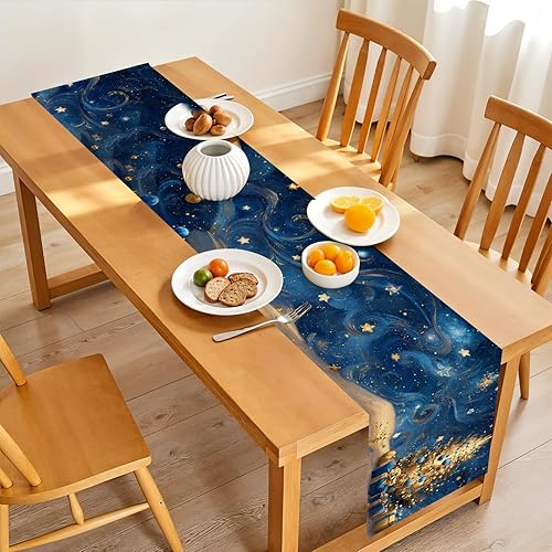 Miniatura 61 de Juego de manteles individuales y camino de mesa de muñeco de nieve y árbol de Navidad, 7 piezas (1 camino de mesa + 6 manteles individuales), diseño