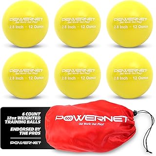 PowerNet Weighted Baseballs for Hitting Training, Baseball Training Equipment for Throwing & Batting, Build