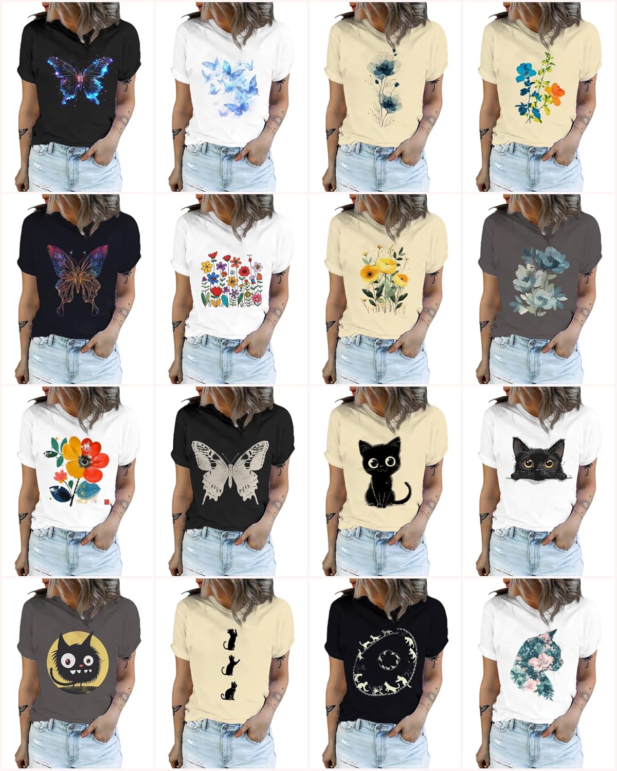 MARSVOVO Cotton Short Sleeve Shirts for Women Trendy Cute Crewneck Graphic Tees Breathable Loose Fit Work Summer Tops - Image 6