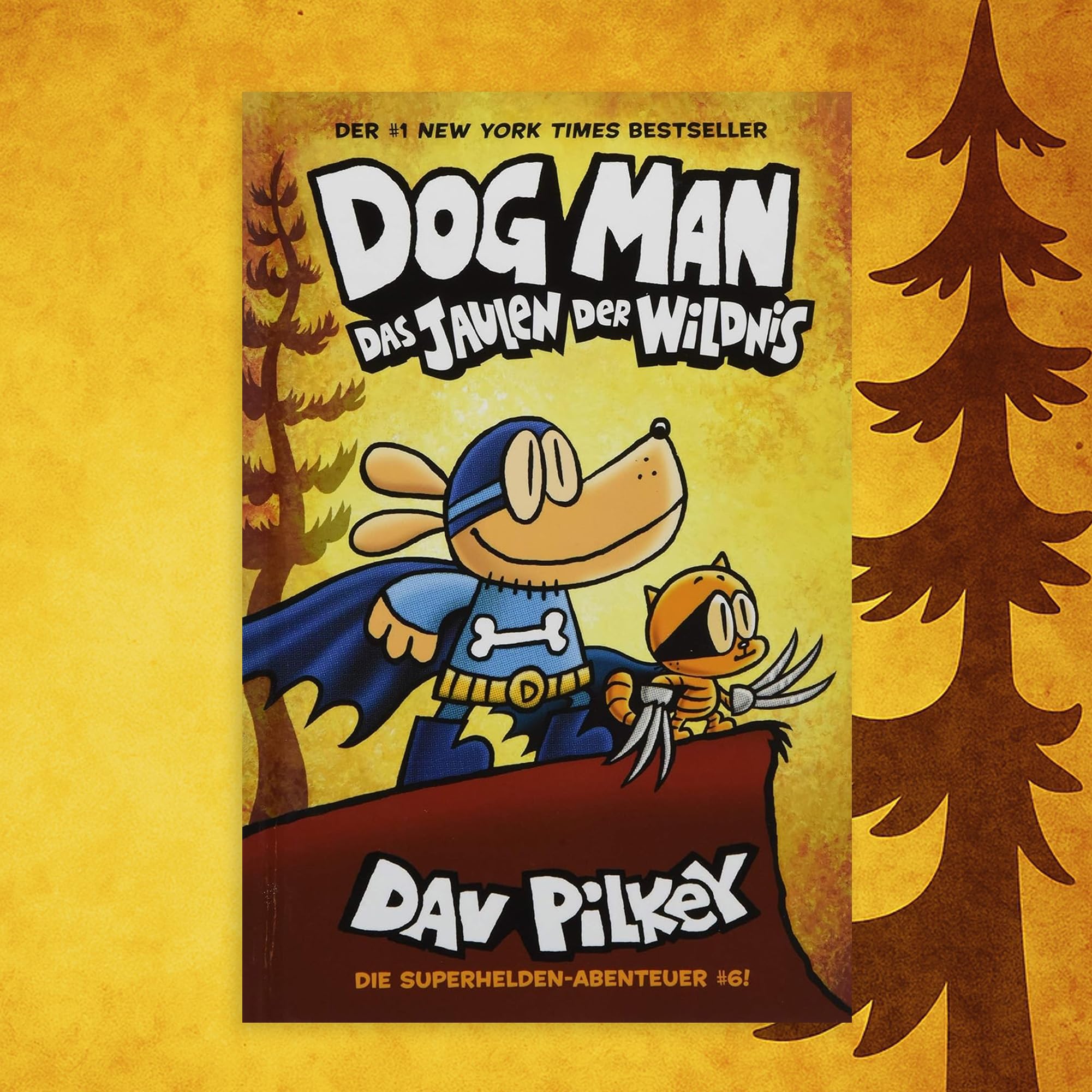 Dog Man Bücher Set Band 5-8 von Dav Pilkey – 4 Comic-Bände für Kinder: Herr der Flöhe, Das Jaulen der Wildnis, Wem die Pausenglocke schlägt und Fang-22 – lustige Kinderbücher mit exkl. Lesezeichen