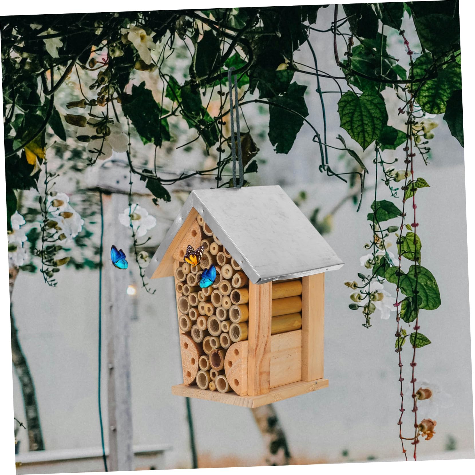 Mikikit Hotel De De Madera para Jardín Casa Colgante para y Abejas Refugio para Hábitat Ecológico para y Apicultores