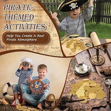 Hanaive 200Pcs Metal Pirate Coins, Gold, Irregular, Retro
