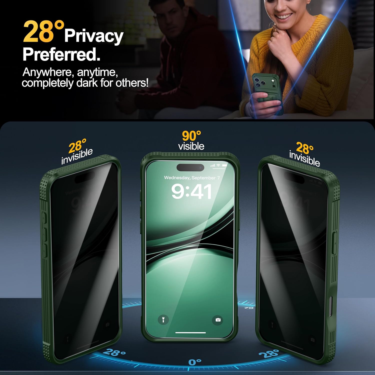 for iPhone 17 Pro Case Wallet with Card Holder (4-5Cards) +1 Privacy Screen Protector,[RFID Blocking][Kickstand][Military Drop Protection] Full Camera Protection Wallet Case for iPhone 17 Pro