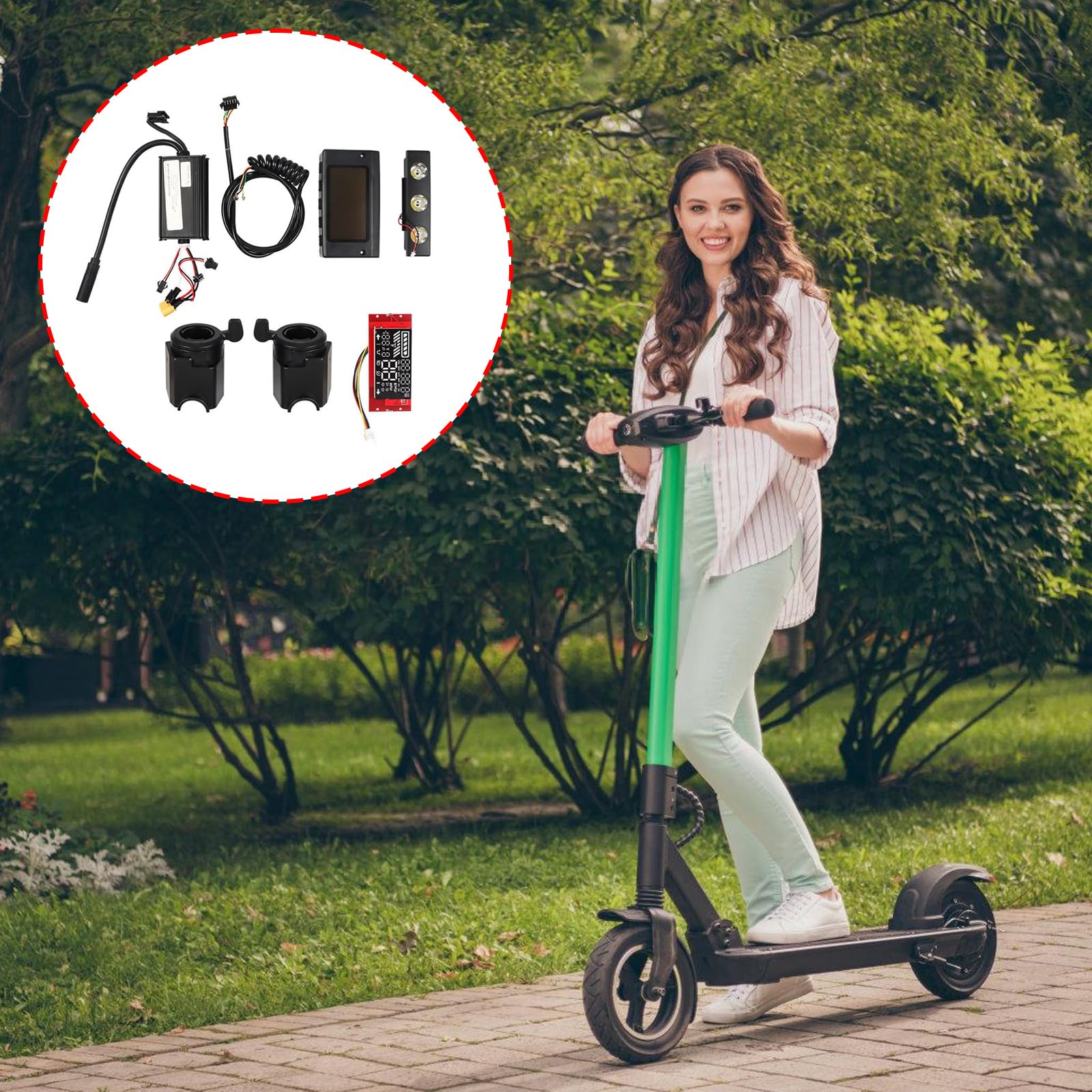 Pannello di visualizzazione per cruscotto, schede di controllo, scooter elettrico, assemblea