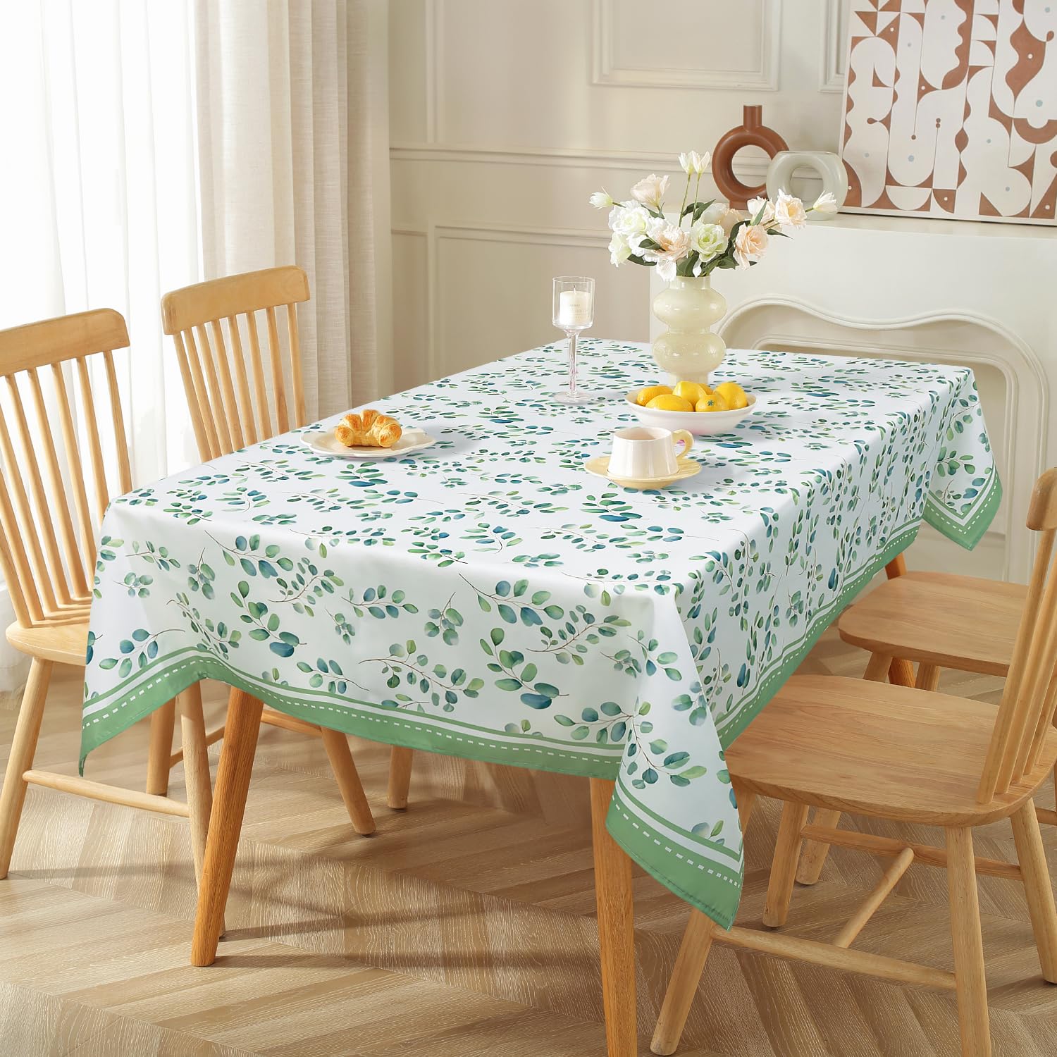 Vintage Blumige Tischdecke – Rosa, Rechteckig, Wasserabweisend & Knitterfrei, 140x180 Cm