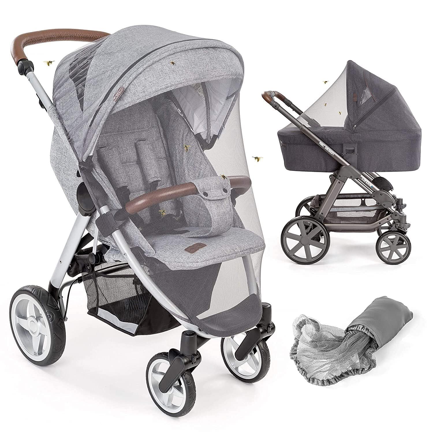 Zanzariera Universale Per Passeggino E Carrozzina - Rete Fine Pieghevole Antizanzare, Protezione Neonato Per Attività Outdoor