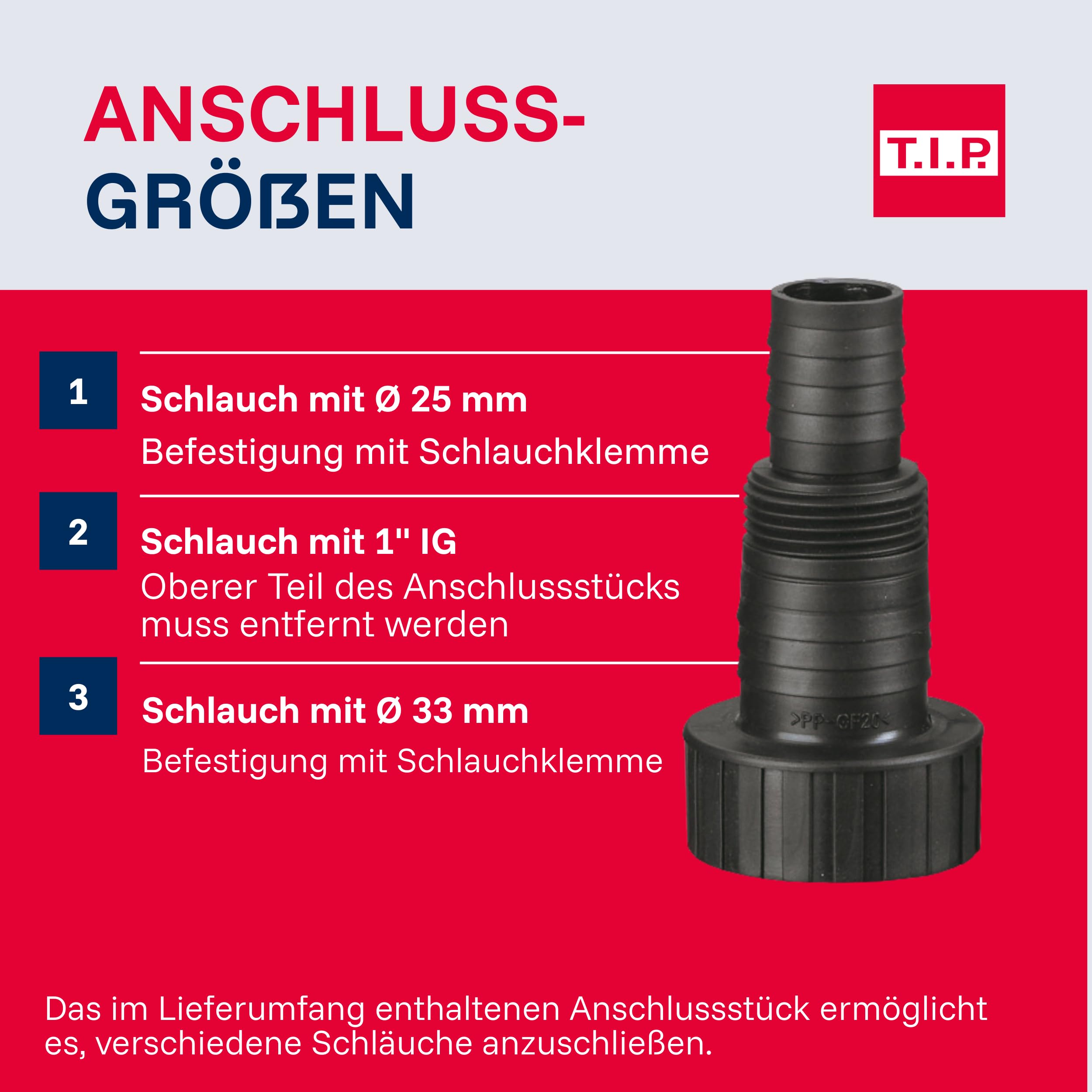 T.I.P. I-Compac 7500 Schmutzwasser Drainage-Tauchpumpe (bis 7.500 l/h Fördermenge, Förderhöhe max. / Druck max. 5 m / 0,5 bar, 400 Watt, für enge Schächte ab 22x22 cm, vertikaler Pumpenausgang) 30190