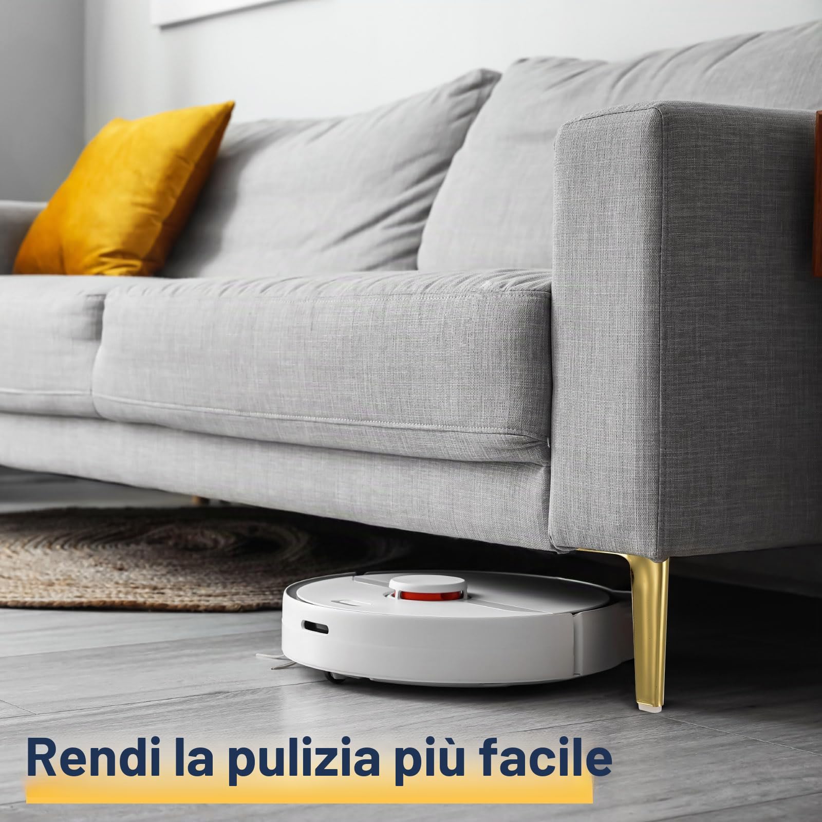 QUARKZMAN Gambe Per Mobili In Metallo 6 Pollici Oro Spazzolato 4Pz | Piedini Per Mobili Triangolari, Resistente Sostituzione Fai Da Te Gambe, Per Comò Per Letto Tavolo Armadio Poltrona