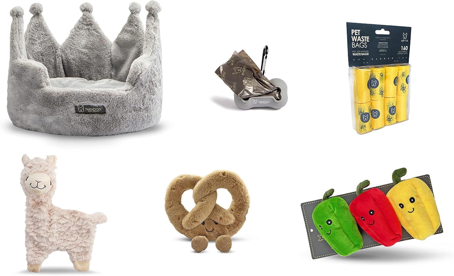 NANDOG Pet Gear Dog Bed & Plush Toy & Poop Bags Puppy