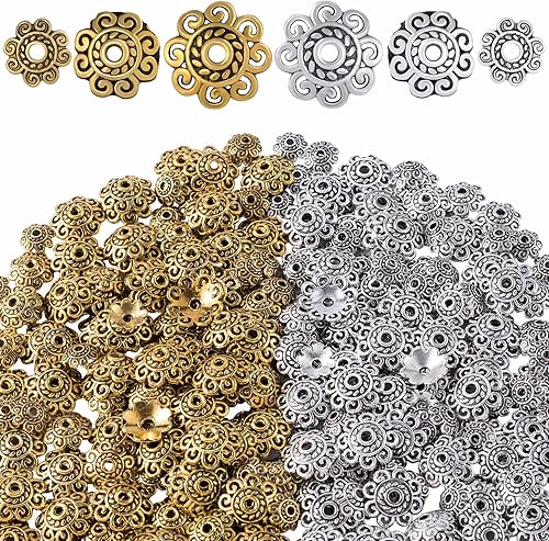 Miniatura 8 de PAGOW 300 cuentas espaciadoras de 0.315 in0.394 in0.472 in, tapas de cuentas de flores, San Valentín, cumpleaños, boda, graduación, joyería,